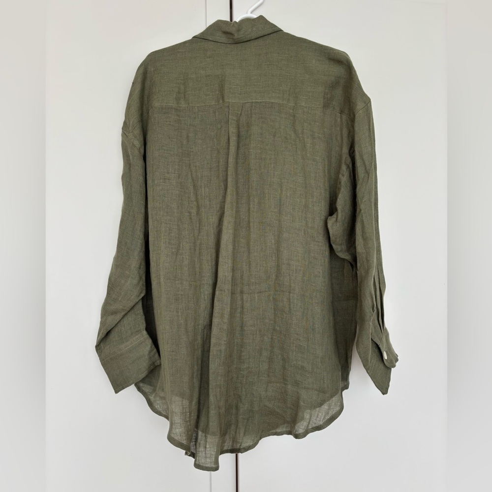 Vitamin A Playa Linen Boyfriend Shirt Swimsuit Cover Up - Picture 3 of 7